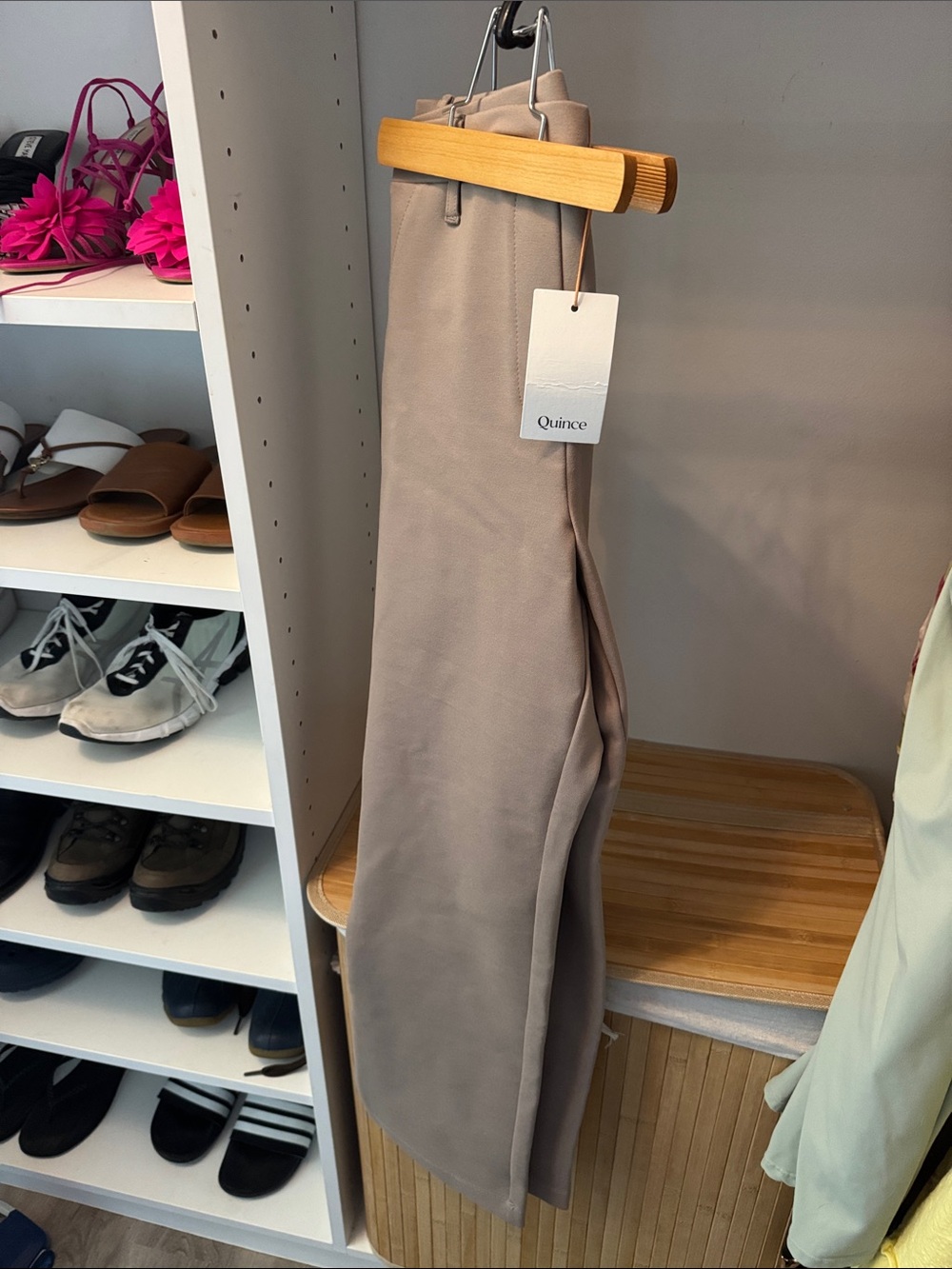 Quince Beige Straight-Leg Trousers